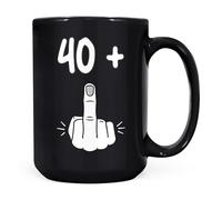 Monster Mug - 41st Birthday, I Am 40 + 1, Giant 15oz Black Ceramic Coffee Mug/Cup, Gift for Men or Women
