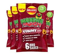 Monster Munch BBQ Sauce Chickpea Crisps Multipack, 6 x 16g, No Artificial Colours/Preservatives, Vegetarian, Source of Fibre (4 Pack)