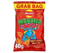 Monster Munch Crunchy Corn Snacks (35 Grab Bags x 40g, Sweet & Spicy)