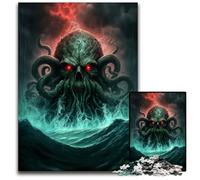 Monster Octopus 1000 Piece Jigsaw Puzzle Wooden Jigsaw DIY Decoration, Brain Challenge, for Adult, Family, 50x75CM/19.68x29.52inch