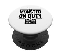 Monster On Duty Night Shift Funny Bold Workplace Text Design PopSockets Adhesive PopGrip