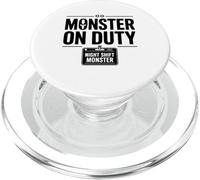 Monster On Duty Night Shift Funny Bold Workplace Text Design PopSockets PopGrip for MagSafe