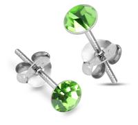 MONSTER PIERCING 2MM Round Peridot for August Birthstone 925 Sterling Silver Stud Earring Jewellery