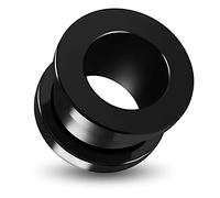 MONSTER PIERCING AZARIO London 6mm Black Acylic Flesh Tunnel- Externally Threaded Screw Fit Gauge - Ear Stretchers- Acrylic Plugs and Tunnels - Sold by Piece