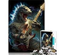 Monster Playing Guitar Jigsaws Puzzles 1000 Pieces for Adults Gifts,Staycation Kill Time Every Piece Is Unique - Challenging Family Fun Game (50x75cm)