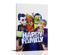Monster Poster Family Animated Comedy Vintage Movie Canvas Wall Art Living Modern Family Bedroom Music Movie Cartoon Poster 16x24inch(40x60cm) Frame-style