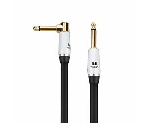 Monster Prolink Studio Pro 2000 Instrument Cable - 24K Gold Contacts, Time Correct Multi-Gauge Networks, MultiTwist Construction with 95% Copper-Braid Shielding,12 ft. Cable Right Angle to Straight