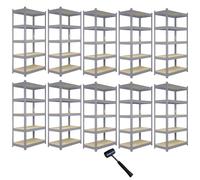 Monster Racking 10 x Q-Rax Grey Metal Racking Units 90 x 50 x 180cm