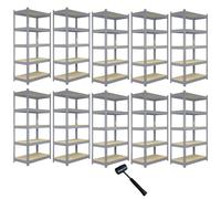 Monster Racking 10 x Q-Rax Grey Metal Racking Units 90 x 50 x 180cm