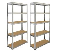 Monster Racking 2 X Galwix Galvanised Steel Shelves, 90Cm Wide, Silver