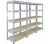 Monster Racking 3 X Q-rax Metal Racking Units 90 X 50 X 180Cm Grey, Grey