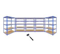 Monster Racking T-rax Strong Storage Shelves, Blue, 120Cm W, 60Cm D, Set Of 5, Blue