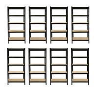 Monster Racking 8 X T-Rax Black Metal Racking Units 75Cm X 150Cm X 30Cm