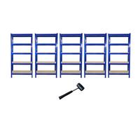 Monstershop Garage Racking Bundle - Space Saver - Boltless 5Tier Garage Shelves in Blue Monstershop Blue