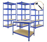 Monster Racking Q-Rax 3 x 120cm & 2 x 90cm Blue Metal Racking Units