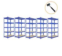 Monster Racking Q-Rax 3 x 90cm & 2 x 120cm Blue Metal Racking Units