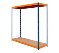 Monstershop S-Rax 2 Shelf Racking - 180cm x 180cm x 60cm in Blue | Size: 180 cm x 180 cm x 60 cm Monstershop Blue 180 cm x 180 cm x 60 cm