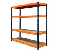 Monstershop S-Rax 4 Shelf Racking - 180cm x 180cm x 60cm in Blue | Size: 180 cm x 180 cm x 60 cm Monstershop Blue 180 cm x 180 cm x 60 cm