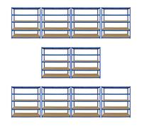 Monster Racking T-Rax 10 x Extra Wide Storage Shelves - Blue (160cm W, 60cm D)