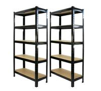 Monster Racking T-Rax Heavy Duty Shelving Units, Black, 75cm W, 30cm D, Set of 2