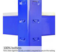 Monster Racking T-rax Metal Storage Shelves, Blue, 90Cm W, 45Cm D, Set Of 5, Blue