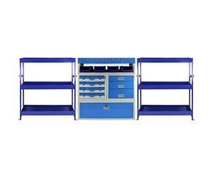 Monster Racking Tempest Metal Van Racks Shelving Tool Storage Units Blue, Steel Racking Bays & Drawers