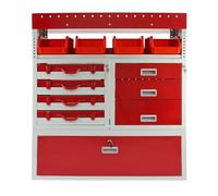 Monster Racking Van Racking Secure Steel Garage Storage Cabinet Lockable Metal Unit Draws 3 Keys Removable Tool Cases Plastic Bins 102cm x 118cm x 36cm Fully Assembled Brackets Included…