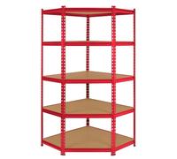 Monster Racking Z-Rax Corner Storage Shelf Unit, Red, 90cm Wide