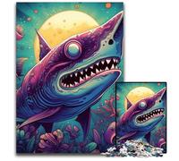 Monster Shark 1000Pc Adults Jigsaw Puzzle cardboard Puzzles Challenging Brain Teaser for Teenagers, Family Game Night Fun 26X38CM/10.23x14.96inch