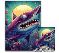 Monster Shark JigsawPuzzle 1000 Pieces for Adults Puzzles for Adults DIY Home Decor Gift, Brain Teaser Game 50x75CM/19.68x29.52inch