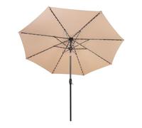LED Tilt Parasol 2.7m Umbrella Garden Sun Shade Patio Solar Powered Lights
