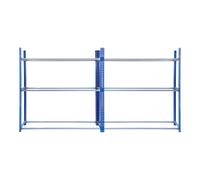 Tyre Racking Units x 2 Wheel Storage Boltless Steel Shelving Bay 450kg Capacity Rack 3 Tier 48 Tyres Heavy Duty Blue Garage Mechanic Workshop 185 x 180 x 40cm 2 FREE Rubber Mallets & 4 Bay Connectors