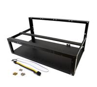 Monster Shop 6-8 GPU Mining Rig Frame, Black, Steel, Open Air, Full Tower, 8 Expansion Slots, 1000W PSU Max, Free Power Switch & Dual 6 Pin Cable