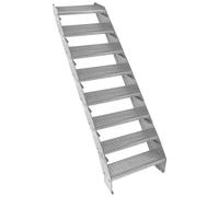 MonsterShop Height Adjustable Metal Staircase 8 Steps - 600mm Wide