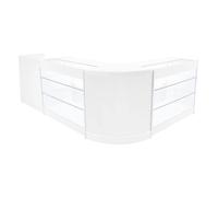 White Shop Counter Set Aries LED Light K1200 CM60 TB60 120cm 60cm