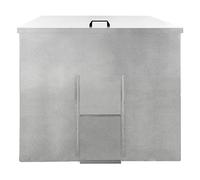 Monster Shop Coal Storage Bunker 500kg 772L Galvanised Steel Raised Metal Base Strengthening Bar Baffle Plate Waterproof Rust & Rodent Proof Wood Fire Sliding Door Hinged Lid Handle FREE Coal Shovel