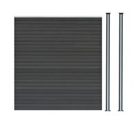 MonsterShop Composite Fence Panel Kit X 1 & Posts X 2 Set - Grey
