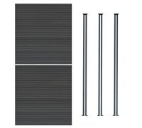 MonsterShop Composite Fence Panels Kit X 2 & Posts X 3 Set - Grey