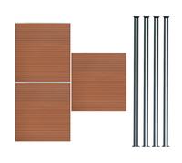 MonsterShop Composite Fence Panels Kit X 3 & Posts X 4 Set - Brown