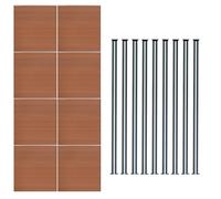 Composite Fence Panel x 8 & 9 Aluminium Posts 6ft Board Brown