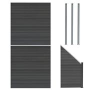 Composite Fence Panels x 2 Angled Piece & 4 Metal Posts 6ft