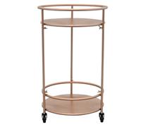 Monster Shop Drinks Trolley Bar Cart Serving Table Rose Gold On Wheels Round Storage Organisation Décor Art Deco 30's Style Cocktail Tea Party Furniture Side-table Modern Vintage 2 Shelves