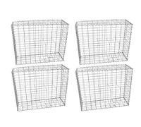 Monster Shop Gabion Baskets Galvanised Steel Cages Stone Mesh Wire Outdoor Basket Spiral Retaining Wall Planter Garden / 100 x 95 x 30cm / 4 Pack…