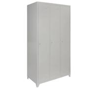 Monster Shop Lockers Metal Lockable Storage Large 3 Door School Work Staff Unit Grey Steel Rail Shelf Gym Changing Shelves