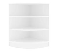 Shop Corner Counter White LM60 Retail Storage Unit Modular Curved Display Showcase Cabinet Reception Clothing Jewellery Store 3 Internal Shelves Open Front 60cm x 90cm x 60cm MDF Melamine