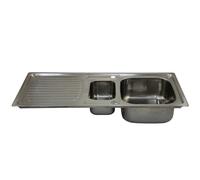 Monster Shop Stainless Steel Kitchen Sink Basin, Reversible 1.5 Bowl, 105cm x 18cm x 50cm