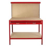 Monster Shop Workshop Workbench With Pegboard And Drawer Heavy-Duty Tool Storage Toolbox Worktop Garage Metal Shelf Station Shelving Unit DIY Steel Industrial Work-table Blue