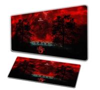 Monster Story Mouse Pad/XL Blood Red Mouse Pad/Anti Slip Pearl Base, Durable Seam, Large OfficeDeskPad, PC Gaming MousePad, Rectangular AnimeMousePad Mats for Mouse Pad (B, 80 × 40 cm)