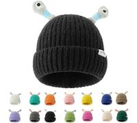Monster Tentacle Hat,Winter Parent-Child Cute Cartoon Light-Emitting Little Monster Knit Hat,Cute Glowing Little Monster LED Knit Beanie with Retractable Lighted Tentacles Soft Warm Caps (Black)