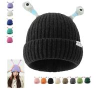 Monster Tentacles Hat, 2024 New Cute Glowing Little Monster Knit Hat, Monster Retractable Tentacle Beanie with Eyes, Winter Parent-Child Cute Glowing Funny LED Knit Hat (A)